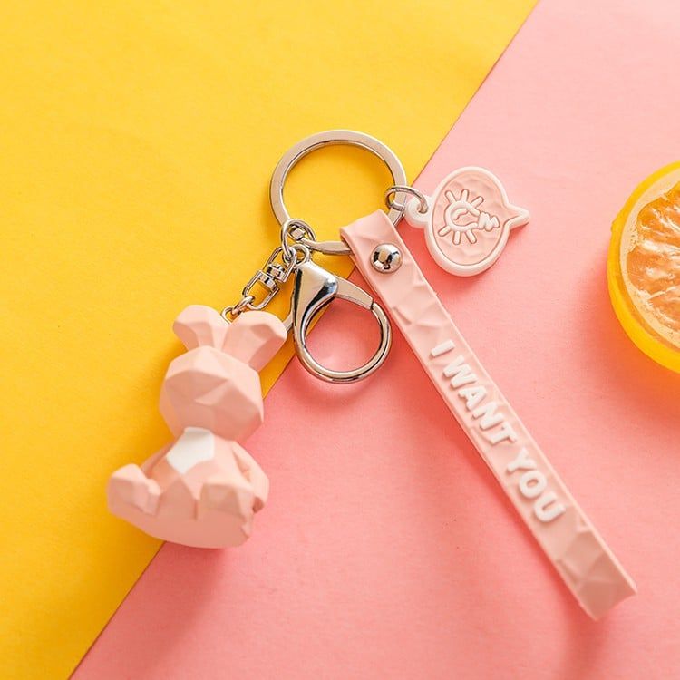  Móc khoá hình thỏ cắt khối 