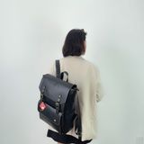  Balo da PU đi học, đựng laptop, thiết kế nắp gập, trượt nước, balo da nam nữ mã LB53 