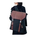  Balo da Pu nắp gập sang trọng, phong cách vintage, cổ điển, balo nam nữ 