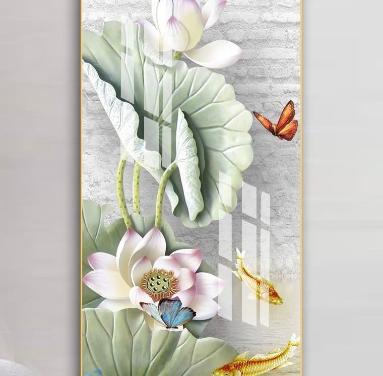  Tranh Decor - Lá sen - 30x60cm 