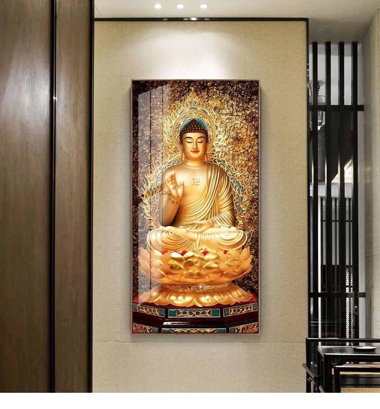  Tranh Decor - Đức Phật và đài hoa sen - 50x100cm 