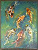  Tranh Sơn dầu - Koi Fish 1-2 - 60x80cm 