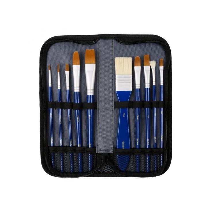  [Rubik Art] Set Cọ Kèm Ví Mont Marte (Brush in Wallet 11PC - Gouache) 