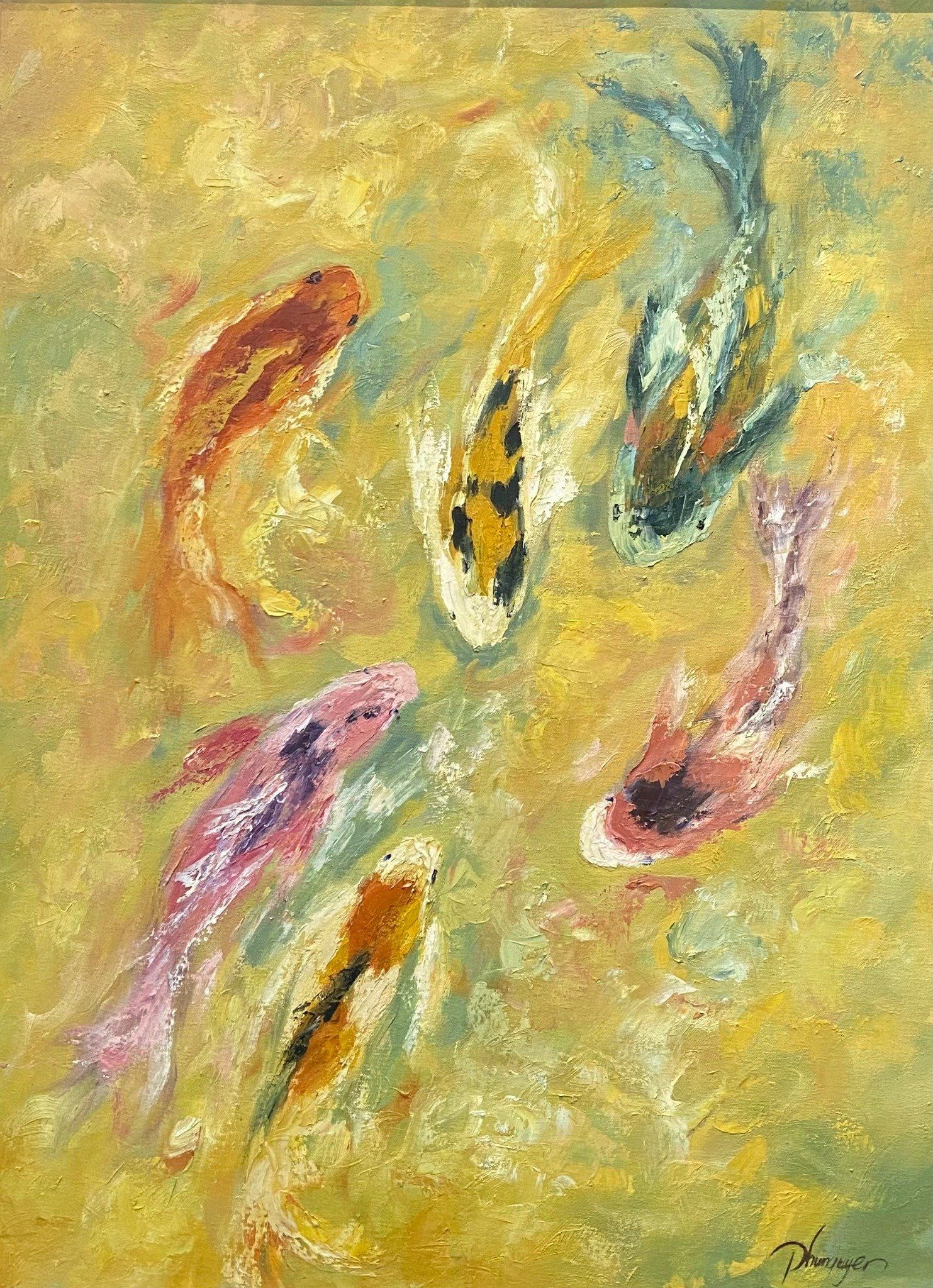  Tranh Sơn dầu - Koi Fish 1-2 - 60x80cm 