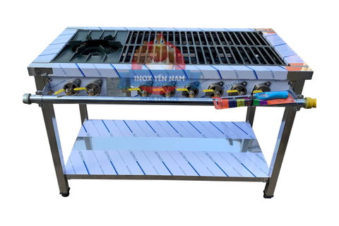  Bếp Ga Công Nghiệp Hàn Quốc 1m2 1 Họng To 6 Nhỏ 