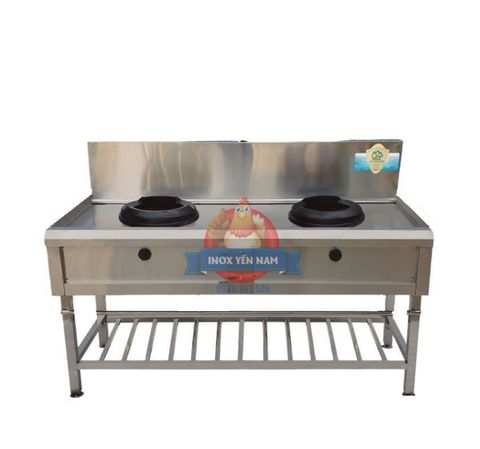  Bếp Ga Công Nghiệp Đôi 2 Họng Kiềng Gang Bánh Ú 