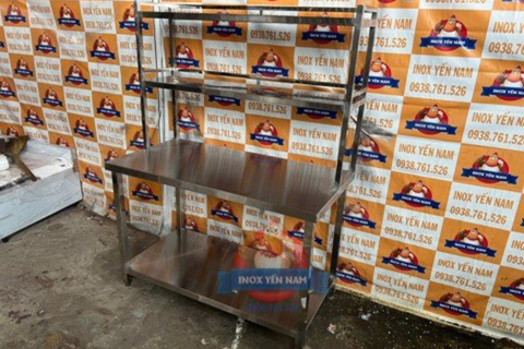  Bàn Inox 2 Tầng Phẳng Kệ S1268 