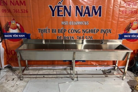  Máng Rửa Tay Inox Công Nghiệp 2M5 