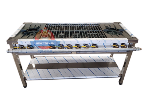  Bếp Ga Công Nghiệp Hàn Quốc 1m5 2 Họng To 6 Nhỏ 