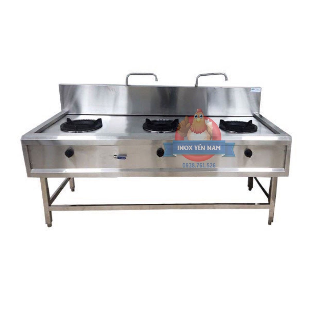  Bếp Á Ga Công Nghiệp 3 Họng Kiềng Tô Inox 304 