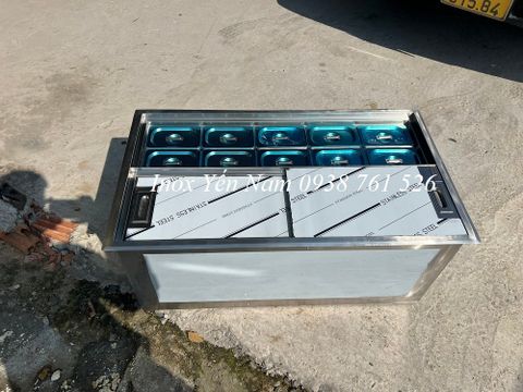  Thùng đá inox âm 10 khay topping 1/9 