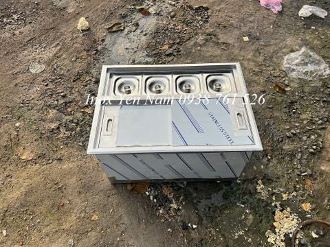  Thùng đá inox 4 khay topping 1/6 