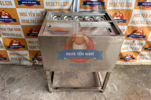  Thùng Đá Inox Có Chân 5 Khay D654 