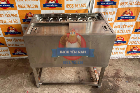  Thùng Đá Inox Có Chân 6 Khay Topping D754 