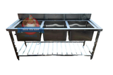 Chậu Rửa Công Nghiệp Inox 3 Hộc S1878 