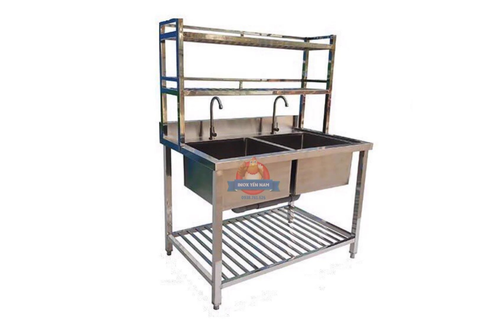  Chậu Rửa Công Nghiệp 2 Hộc Kệ SK12716 