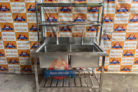  Chậu Rửa Công Nghiệp 2 Hộc Kệ SK12716 