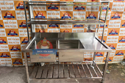  Chậu Rửa Công Nghiệp 2 Hộc Kệ SK16716 