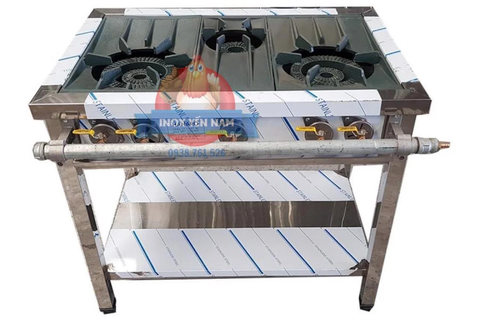  Bếp Ga Công Nghiệp Hàn Quốc 0m9 2 Họng To 1 Nhỏ 