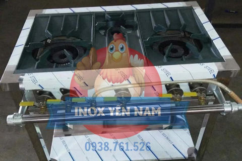  Bếp Ga Công Nghiệp Hàn Quốc 0m9 2 Họng To 1 Nhỏ 