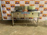  Bếp Ga Công Nghiệp Đôi 2 Họng Kiềng Gang Bánh Ú 