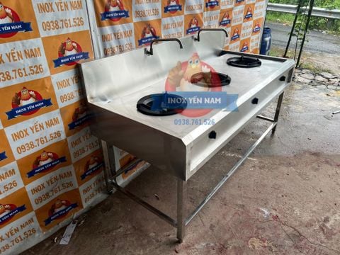  Bếp Á Ga Công Nghiệp 3 Họng Kiềng Tô Inox 304 