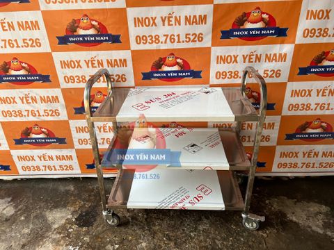  Xe Đẩy Inox 3 Tầng 