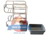 Xe Đẩy Inox 3 Tầng Thùng Nhựa 