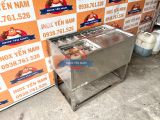  Thùng Đá Inox Có Chân 12 Khay Topping D954 