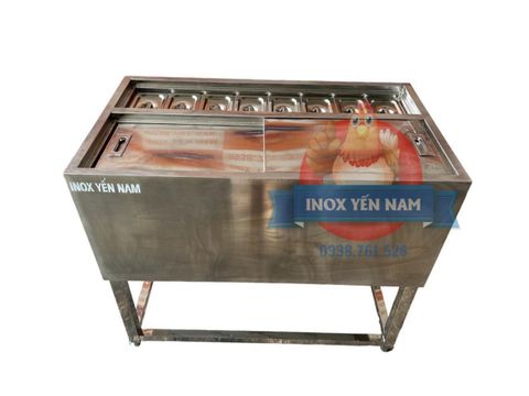  Thùng Đá Inox Có Chân 8 Khay Topping D954 