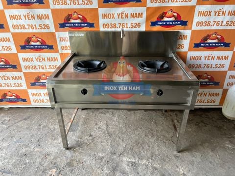  Bếp Ga Công Nghiệp 2 Họng Khè Inox 304 