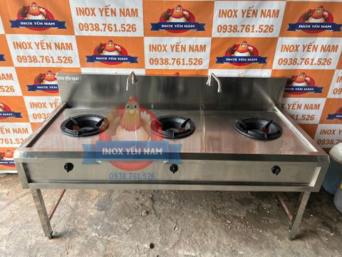  Bếp Ga Công Nghiệp 3 Họng Inox 304 