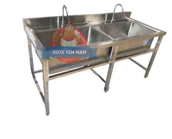 Bồn Rửa Chén Công Nghiệp 2 Hộc To Inox 304 C1678 – Inoxyennam.com