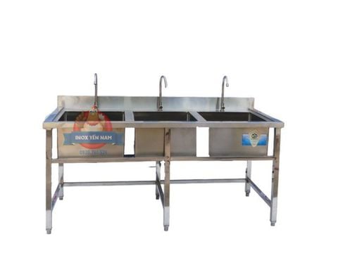  Bồn Rửa Chén Công Nghiệp 3 Hộc Inox 304 C1878 