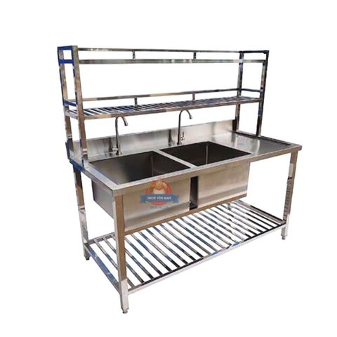 Chậu Rửa Công Nghiệp 2 Hộc Kệ SK16716 