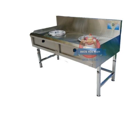  Bếp Ga Công Nghiệp 2 Họng Khè Inox 304 