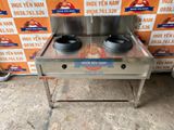  Bếp Á Ga Công Nghiệp 2 Họng Gang Bánh Ú Inox 304 