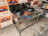  Bếp Á Ga Công Nghiệp 2 Họng Gang Bánh Ú Inox 304 