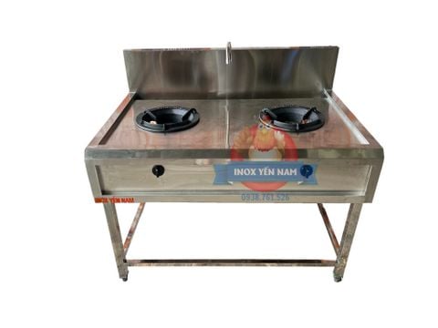  Bếp Á Ga Công Nghiệp Inox 304 2 Họng 