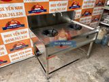  Bếp Á Ga Công Nghiệp Inox 304 2 Họng 