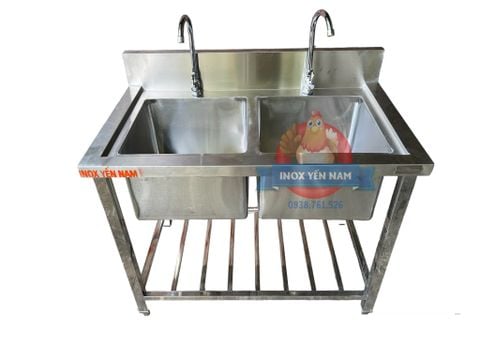  Bồn rửa công nghiệp 2 hộc có chân S1068 