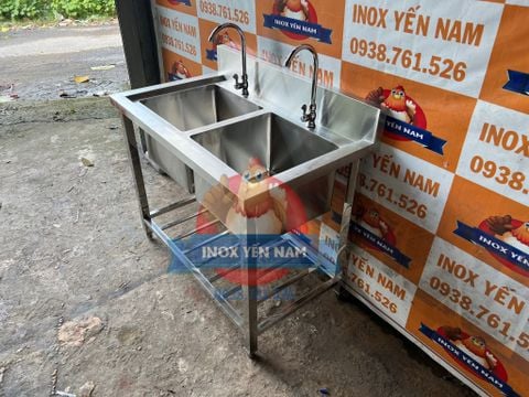  Bồn rửa công nghiệp 2 hộc có chân S1068 