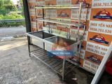  Bồn Rửa Công Nghiệp Inox 2 Hộc To Kệ SK16716 