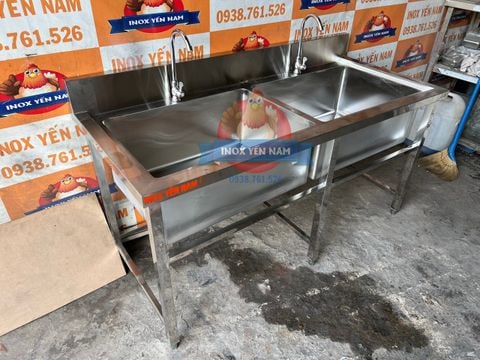  Bồn Rửa Chén Công Nghiệp 2 Hộc To Inox 304 C1678 