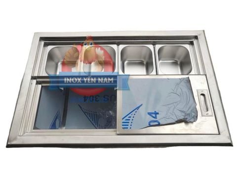  Thùng đá inox 4 khay topping 1/6 