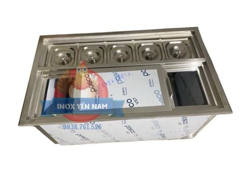  Thùng đá inox 5 khay topping 1/6 