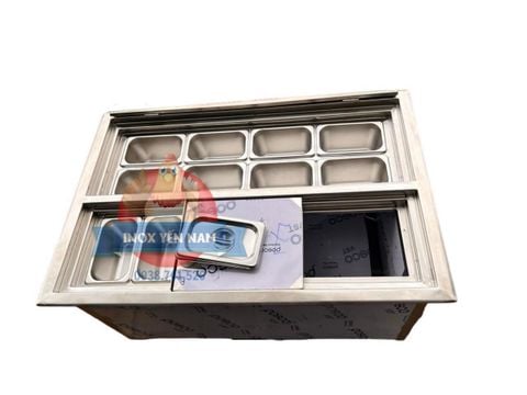  Thùng đá inox 10 khay topping 1/9 