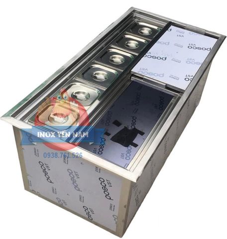  Thùng đá inox 6 khay topping 1/6 