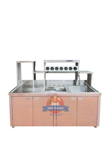  Quầy pha chế inox 5 khay topping 