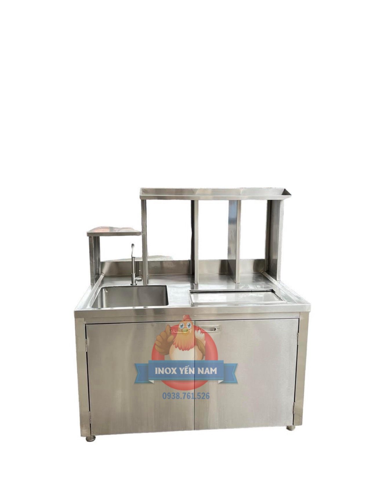  Quầy pha chế inox 1m2 2 cửa 